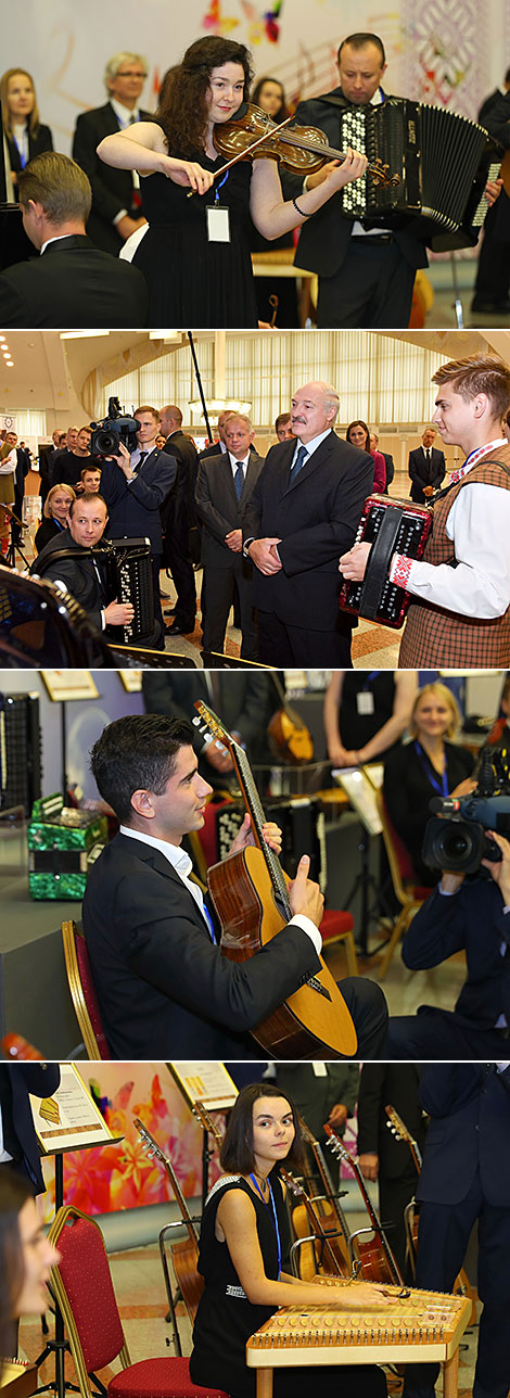 Александр Лукашенко посетил выставку музыкальных инструментов 