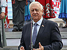 Mikhail Myasnikovich and Valentina Matviyenko attend the opening of the City of Masters arts and crafts fair 