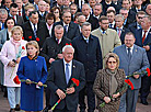 Flower ceremony at the Buinichi Field Memorial Complex 