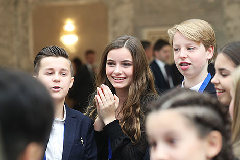 Excursion around the Palace of Independence for the participants of the Junior Eurovision 2018