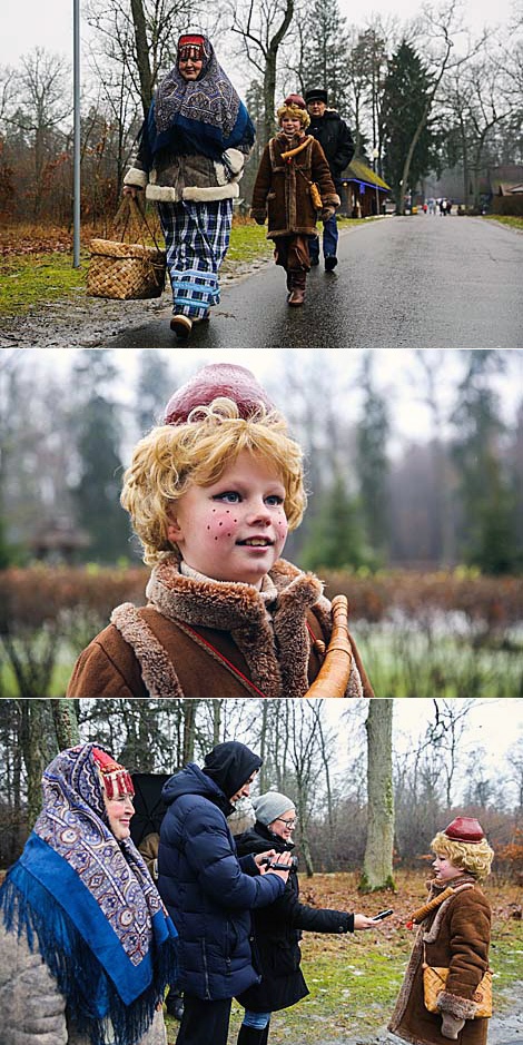 Russian fairy tale character Glinyshek comes to visit Father Frost