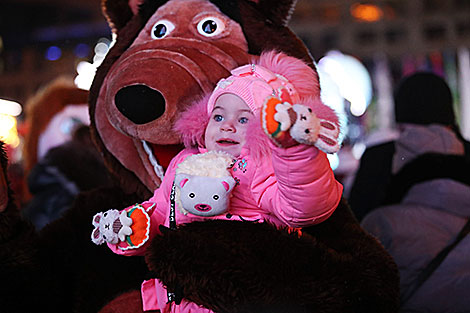 Parade of Father Frosts and Snow Maidens in Minsk