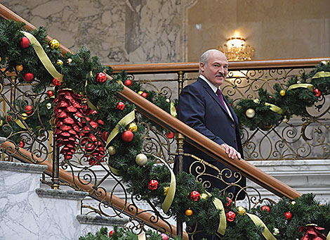 Belarus President Alexander Lukashenko at the first national New Year ball 