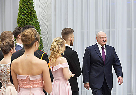 Belarus President Alexander Lukashenko at the first national New Year ball 