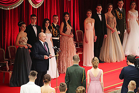 Belarus President Alexander Lukashenko at the first national New Year ball 