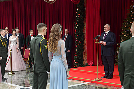 Belarus President Alexander Lukashenko at the first national New Year ball 