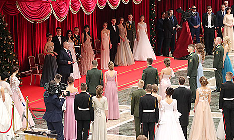 Belarus President Alexander Lukashenko at the first national New Year ball 