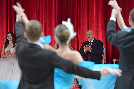 Belarus President Alexander Lukashenko at the first national New Year ball 