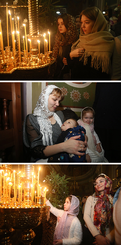 Midnight service in the Holy Nativity of the Theotokos Convent in Grodno