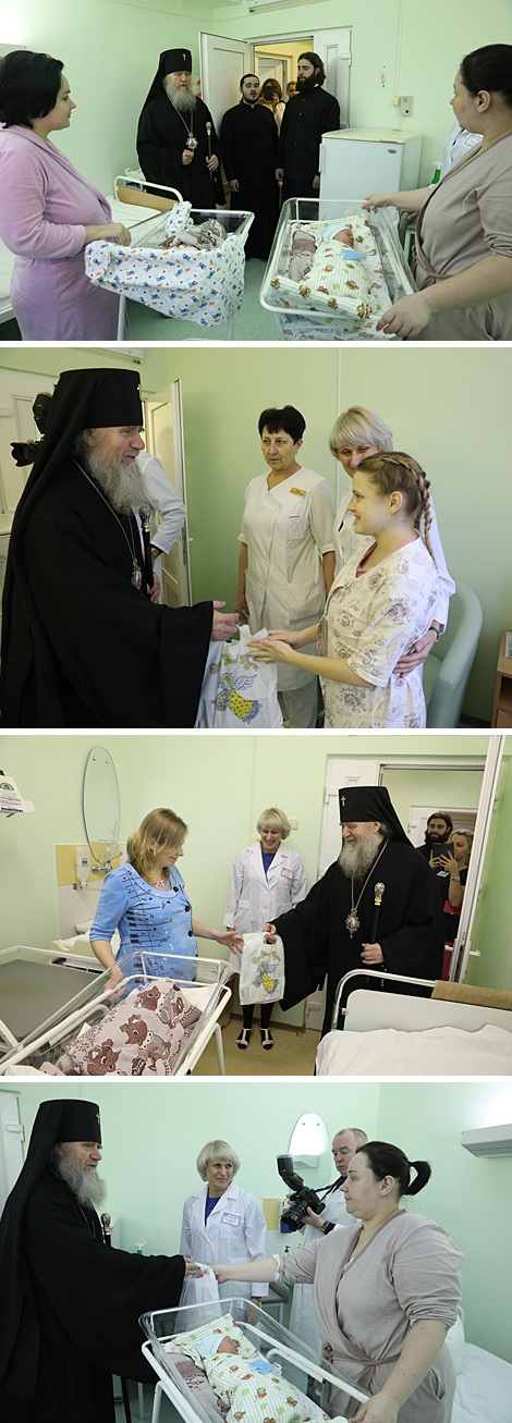 Archbishop of Vitebsk and Orsha Dimitry wishes Merry Christmas to babies and their mothers in a maternity hospital