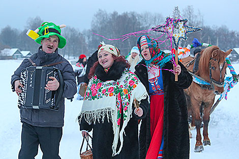 Shchedrets rite in the village of Shvaby