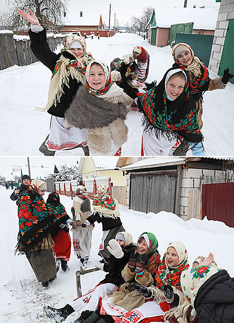 Children’s Christmas rite Kury in Klichev District