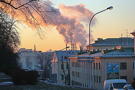 Морозное утро в Минске