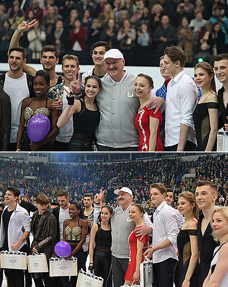 Alexander Lukashenko and the participants of the gala concert