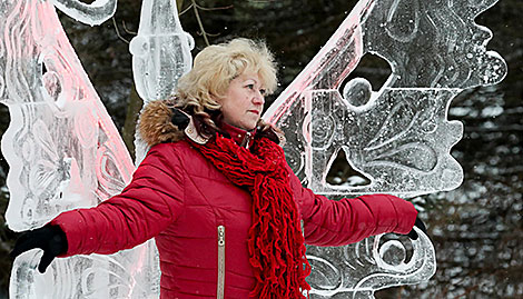 Выставка ледовых и снежных скульптур открылась в Ботаническом саду НАН Беларуси
