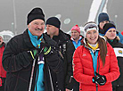 Alexander Lukashenko and Darya Domracheva