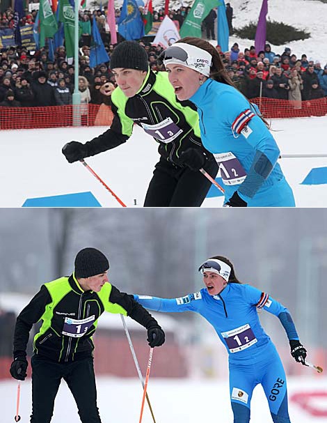 Darya Domracheva and Nikolai Lukashenko