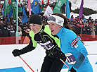 Darya Domracheva and Nikolai Lukashenko