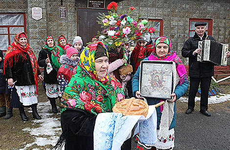 Gramnitsy ancient rite in the village of Novoye Polesie