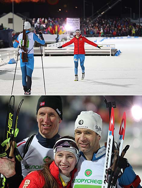 Darya Domracheva and Ole Einar Bjoerndalen