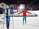 Darya Domracheva and Ole Einar Bjoerndalen