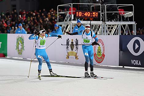 Darya Domracheva and Ole Einar Bjoerndalen