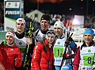 Nadezhda Skardino and Sergei Novikov, Lars Berger, Darya Domracheva and Ole Einar Bjoerndalen, Vladimir Drachev