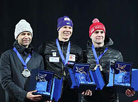 Sergei Novikov (Belarus), Ole Einar Bjoerndalen (Norway), Andriy Deryzemlya (Ukraine)