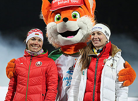 Four-time Olympic champion Darya Domracheva and Olympic champion Nadezhda Skardino