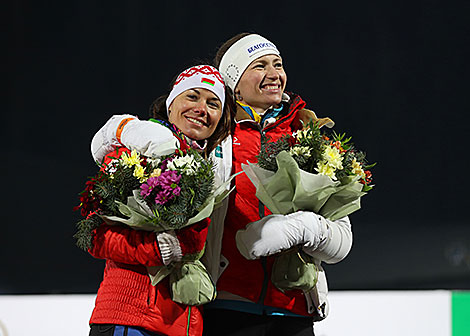 Чатырохразовая алімпійская чэмпіёнка Дар'я Домрачава і алімпійская чэмпіёнка Надзея Скардзіна