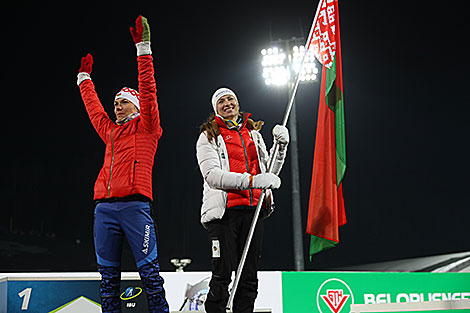Чатырохразовая алімпійская чэмпіёнка Дар'я Домрачава і алімпійская чэмпіёнка Надзея Скардзіна