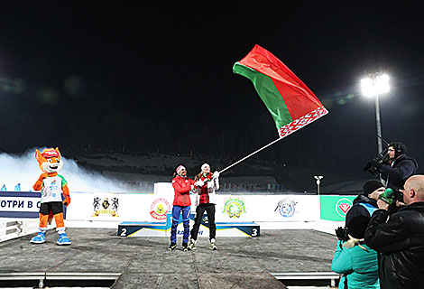 Four-time Olympic champion Darya Domracheva and Olympic champion Nadezhda Skardino