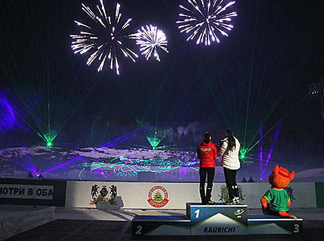 Display of fireworks in Raubichi