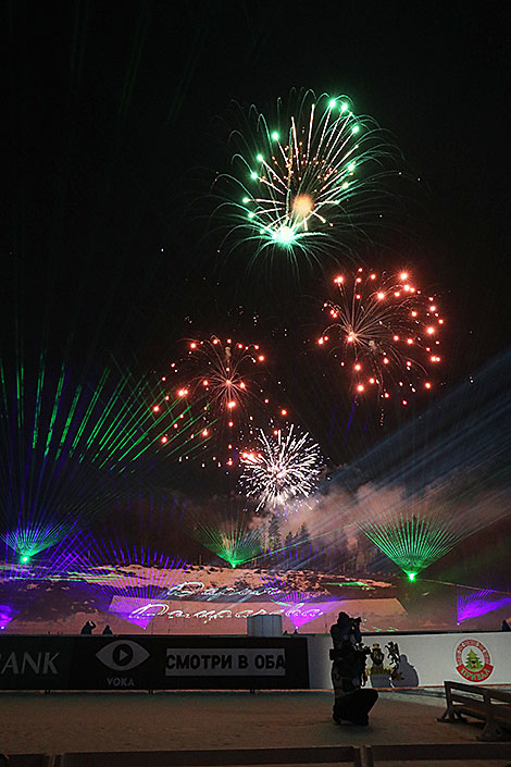 Display of fireworks in Raubichi