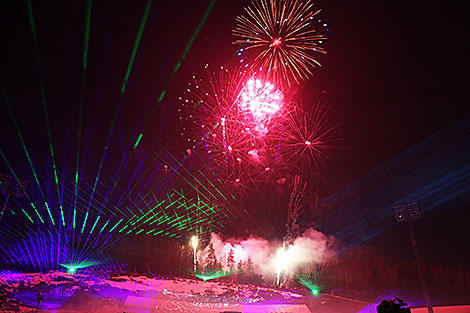 Display of fireworks in Raubichi