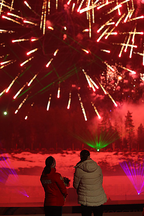 Display of fireworks in Raubichi