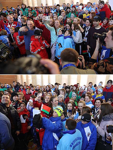 Autograph session with biathlon legends in Raubichi