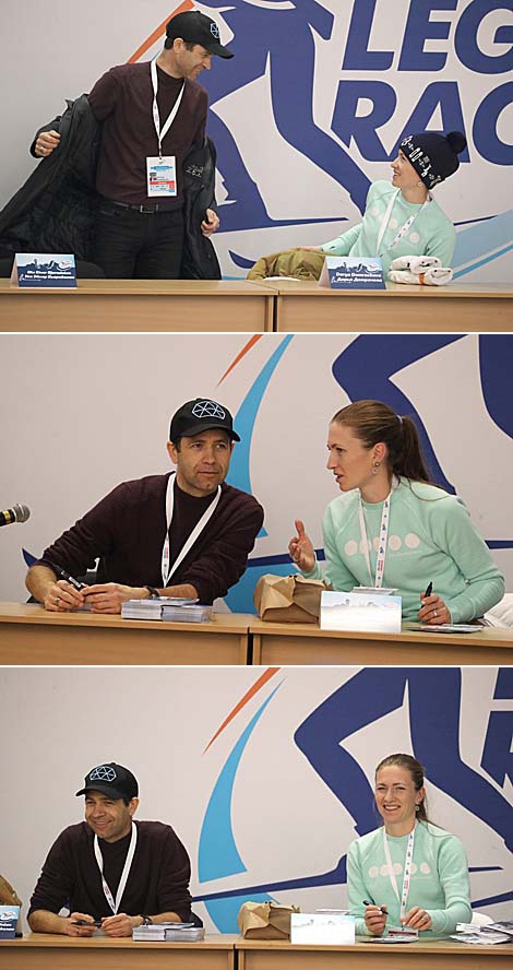 Darya Domracheva and Ole Einar Bjoerndalen