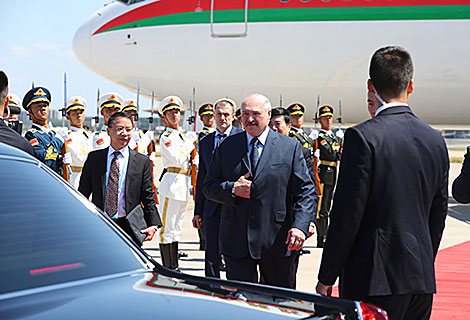 Ceremony to meet Aleksandr Lukashenko in Beijing Capital International Airport