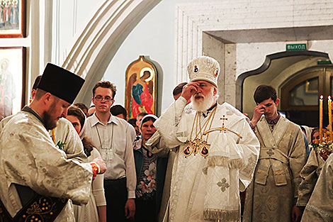 Пасхальное богослужение в минском Свято-Духовом кафедральном соборе