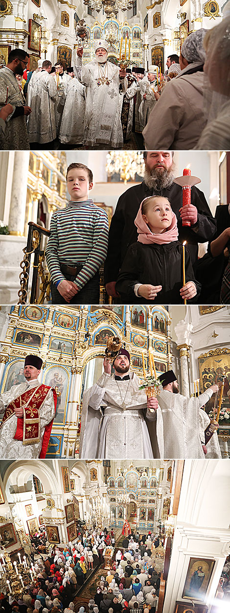 Пасхальное богослужение в минском Свято-Духовом кафедральном соборе