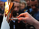 Церемония зажжения огня II Европейских игр 