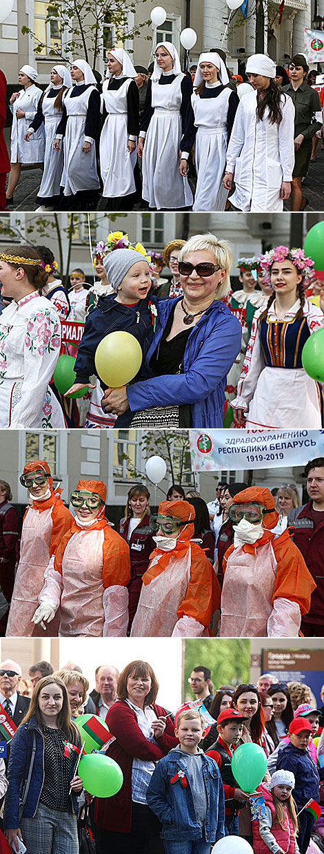 В Гродно 1 Мая отметили парадом профессий и открытием сезона фонтанов