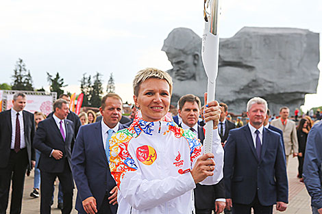 Flame of Peace in Belarus: 2nd European Games Flame travels through Brest Oblast
