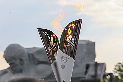 European Games Flame of Peace torch relay in Brest Fortress