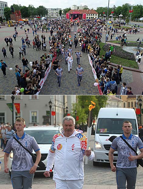 Ivan Edeshko, the first torch bearer in Grodno 