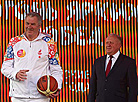 Former basketball player Ivan Edeshko and Grodno Oblast Vice Governor Viktor Liskovich