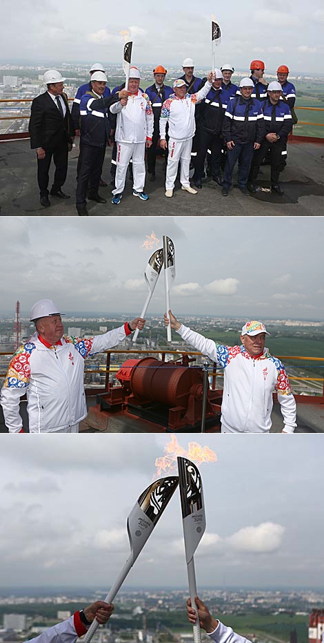 Flame of Peace relay arrives at OAO Grodno Azot