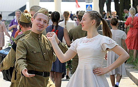 Реконструкция партизанского парада 1944-го в Минске 