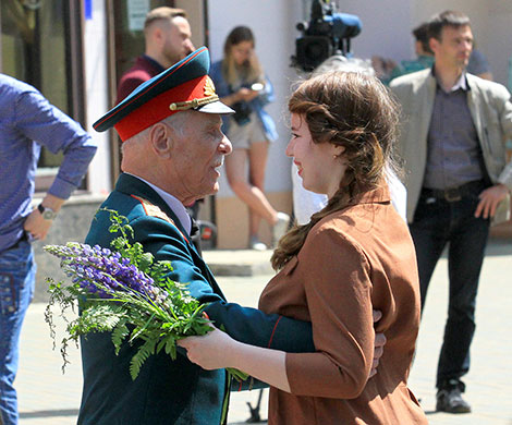 Реконструкция партизанского парада 1944-го в Минске 